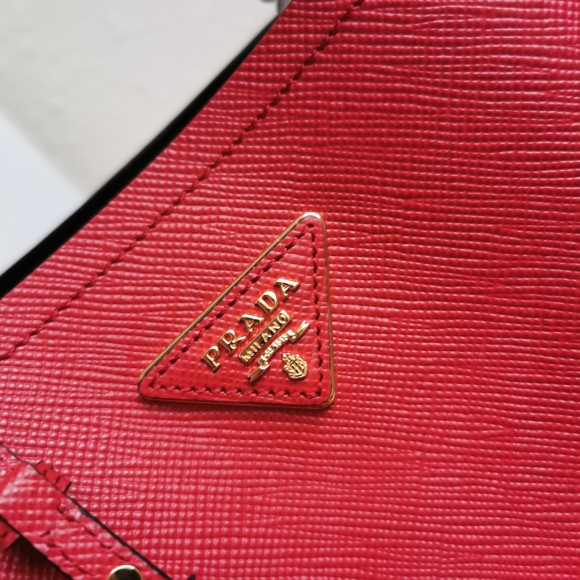 Prada Medium Panier Bag In Red Saffiano Leather Prada Medium Panier Bag In Red Saffiano Leather