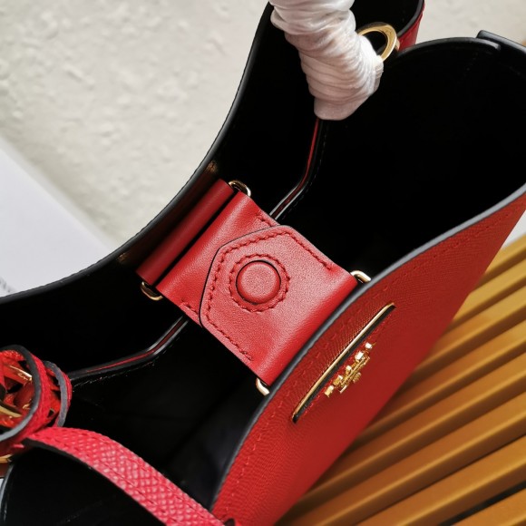 Prada Medium Panier Bag In Red Saffiano Leather Prada Medium Panier Bag In Red Saffiano Leather