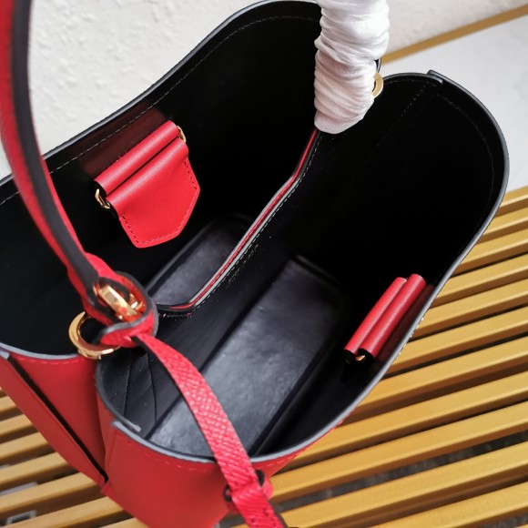 Prada Medium Panier Bag In Red Saffiano Leather Prada Medium Panier Bag In Red Saffiano Leather