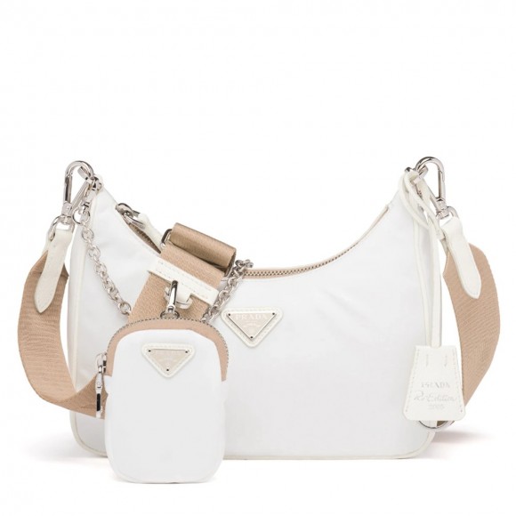 Prada Re-Edition 2005 Shoulder Bag In White Re-Nylon Prada Re-Edition 2005 Shoulder Bag In White Re-Nylon