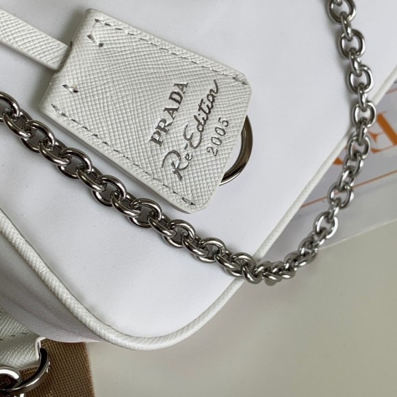 Prada Re-Edition 2005 Shoulder Bag In White Re-Nylon Prada Re-Edition 2005 Shoulder Bag In White Re-Nylon