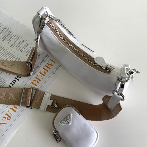 Prada Re-Edition 2005 Shoulder Bag In White Re-Nylon Prada Re-Edition 2005 Shoulder Bag In White Re-Nylon