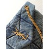 Saint Laurent Puffer Medium Chain Bag In Vintage Denim