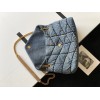 Saint Laurent Puffer Medium Chain Bag In Vintage Denim