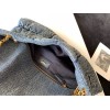 Saint Laurent Puffer Medium Chain Bag In Vintage Denim