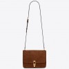 Saint Laurent Le Carre Satchel Bag In Brown Suede Calfskin