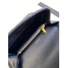 Saint Laurent College Medium Chain Bag In Noir Goatskin