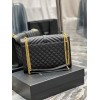 Saint Laurent Envelope Large Bag In Black Matelasse Grained Leather