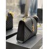 Saint Laurent Envelope Large Bag In Black Matelasse Grained Leather