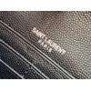 Saint Laurent Cassandre Large Flap All Black Wallet in Matelasse Leather