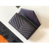 Saint Laurent Cassandre Large Flap All Black Wallet in Matelasse Leather