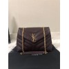 Saint Laurent LouLou Small Chain Bag In Burgundy Quilted Calfskin