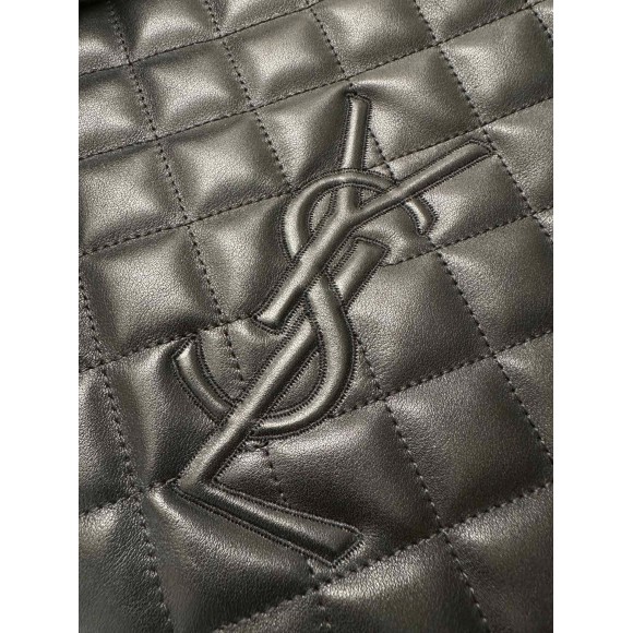 Saint Laurent Es Giant Travel Bag In Black Quilted Leather