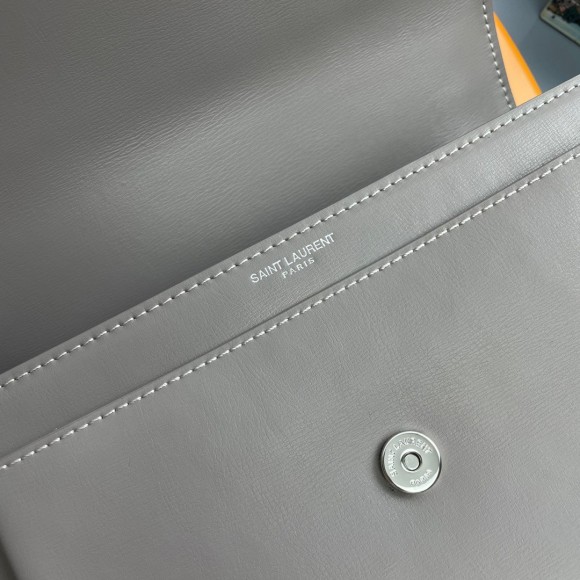 Saint Laurent Sunset Medium Chain Bag In Grey Calfskin Saint Laurent Sunset Medium Chain Bag In Grey Calfskin