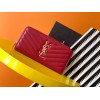 Saint Laurent Cassandre Zip Around Wallet in Red Matelasse Leather