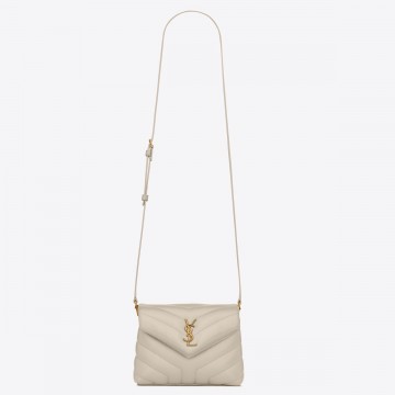 Saint Laurent LouLou Toy Strap Bag In White Quilted Calfskin Saint Laurent LouLou Toy Strap Bag In White Quilted Calfskin