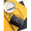 Saint Laurent Sunset Medium Chain Bag In Noir Calfskin