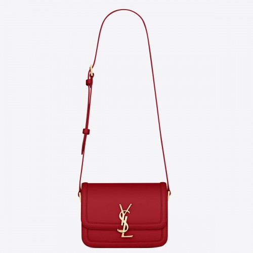 Saint Laurent Small Solferino Bag In Red Calfskin