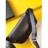 Saint Laurent Cassandre Belt Bag In Black Grained Leather