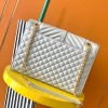 Saint Laurent Envelope Large Bag In White Matelasse Grained Leather