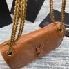 Saint Laurent Niki Medium Chain Bag In Brown Crinkled Leather