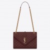Saint Laurent Envelope Medium Bag In Bordeaux Matelasse Grained Leather