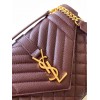 Saint Laurent Envelope Medium Bag In Bordeaux Matelasse Grained Leather