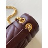 Saint Laurent Envelope Medium Bag In Bordeaux Matelasse Grained Leather