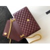 Saint Laurent Envelope Medium Bag In Bordeaux Matelasse Grained Leather
