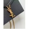 Saint Laurent Cassandra Medium Chain Bag In Black Grained Leather