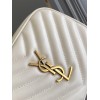 Saint Laurent Lou Belt Bag In White Quilted Calfskin