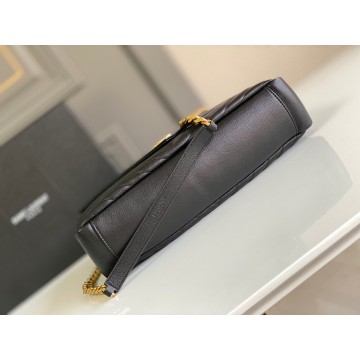 Saint Laurent College Large Chain Bag In Black Goatskin Saint Laurent College Large Chain Bag In Black Goatskin
