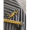 Saint Laurent College Large Chain Bag In Black Goatskin