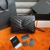Saint Laurent LouLou Medium Chain Bag In All Black Quilted Calfskin