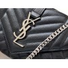 Saint Laurent Envelope Small Bag In Noir Matelasse Grained Leather