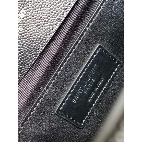 Saint Laurent Envelope Small Bag In Noir Matelasse Grained Leather