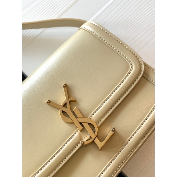 Saint Laurent Small Solferino Bag In Beige Calfskin