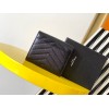Saint Laurent Cassandre Tri-fold Wallet in Black Matelasse Leather