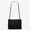 Saint Laurent Niki Baby Chain So Black Bag In Crocodile-embossed Leather