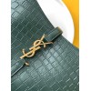 Saint Laurent Le 5 À 7 Hobo Bag in Green Crocodile Embossed Leather