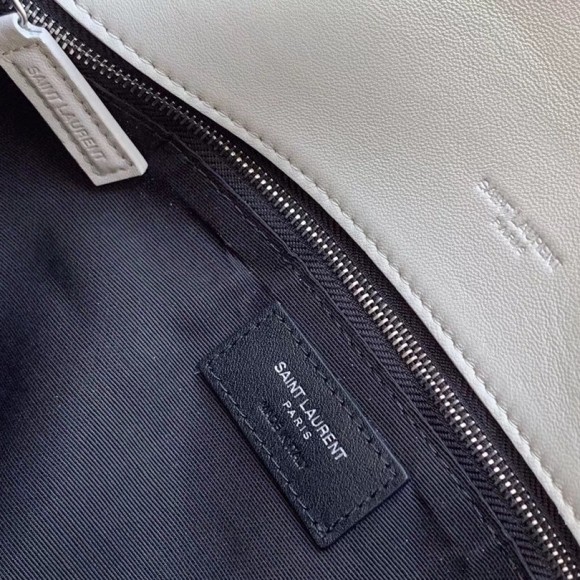 Saint Laurent Puffer Medium Chain Bag In Ivory Lambskin