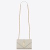 Saint Laurent Envelope Small Bag In White Matelasse Grained Leather