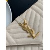 Saint Laurent Envelope Small Bag In White Matelasse Grained Leather