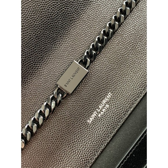 Saint Laurent Kate Medium Chain Bag In All Black Grain De Poudre Leather