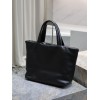 Saint Laurent Wide Puffer Tote Bag in Black Nappa Lambskin