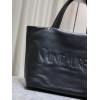 Saint Laurent Wide Puffer Tote Bag in Black Nappa Lambskin