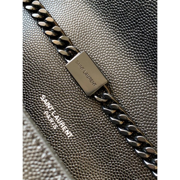 Saint Laurent Kate Small Chain Bag In All Black Grain De Poudre Leather