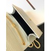 Saint Laurent Kate Medium Tassel Bag In White Crocodile-embossed Leather