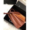 Saint Laurent Cassandra Medium Bag In Brown Suede