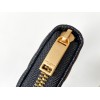 Saint Laurent Cassandre Zip Around Wallet in Black Matelasse Leather